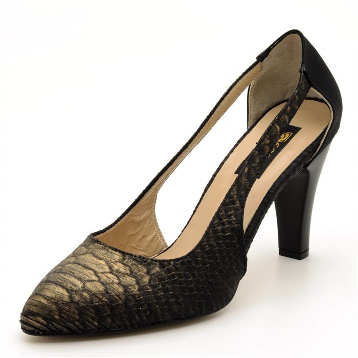 1923 siyah Vizon Büyük Numara Bayan Ayakkabı