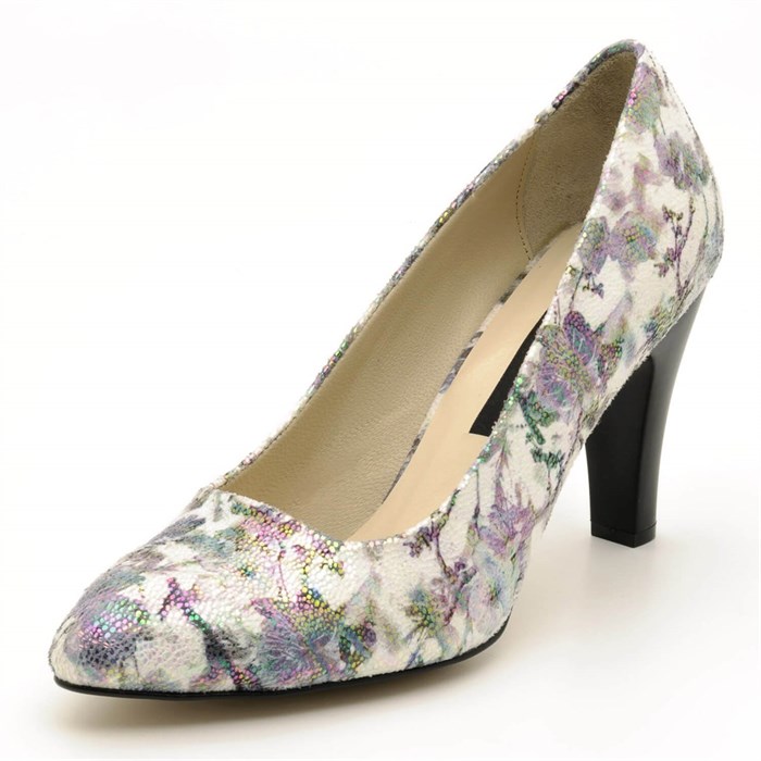 Costo shoesAbiye ve Topuklu Modellerimiz1071 Gri çiçek Büyük Numara Bayan Ayakkabıları