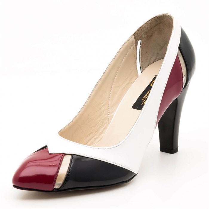 Costo shoesAbiye ve Topuklu Modellerimiz1954 Beyaz Bordo Büyük Numara Kadın Ayakkabıları