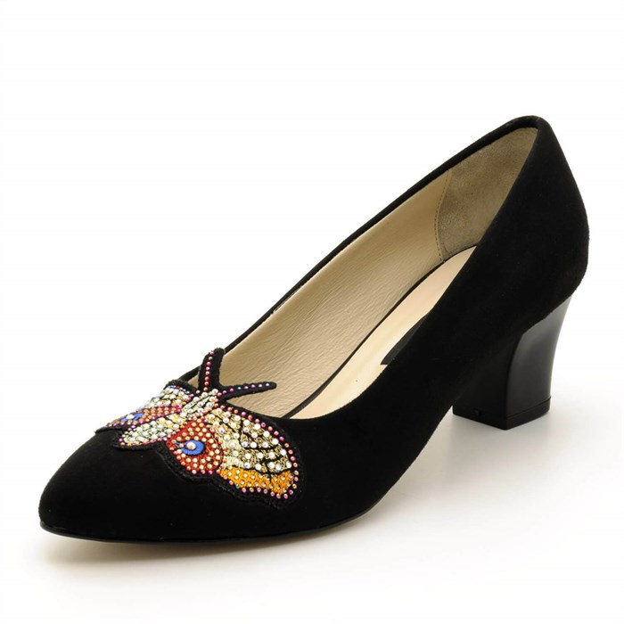 Costo shoesAbiye ve Topuklu Modellerimiz1992 Siyah Süet Kelebek Büyük Numara Bayan Ayakkabıları