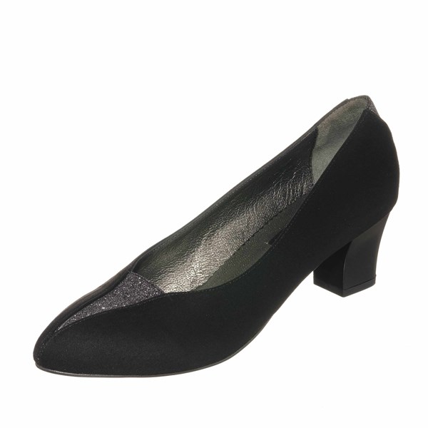 Costo shoesAbiye ve Topuklu ModellerimizKDR1019 Siyah Süet Büyük Numara Kadın Ayakkabısı Rahat Geniş Kalıp Yeni Sezon