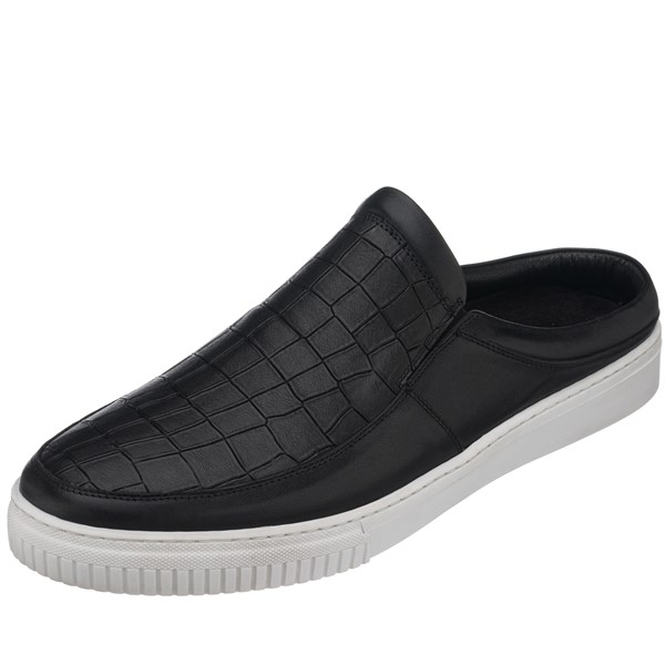 COSTO SHOESANASAYFAMCem-01 Siyah Dana Derisi sandalet Ayakkabı Rahat Şık Geniş Kalıp Özel Tasarım