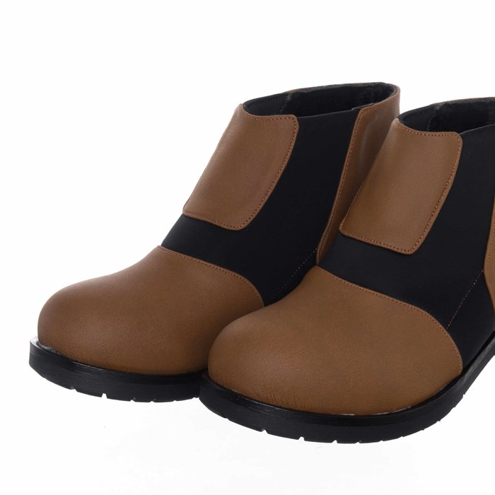 Costo shoesBot ve Çizme ModellerimizK382-2 Taba Nubuk & Siyah Streç Büyük Numara Kadın Botu