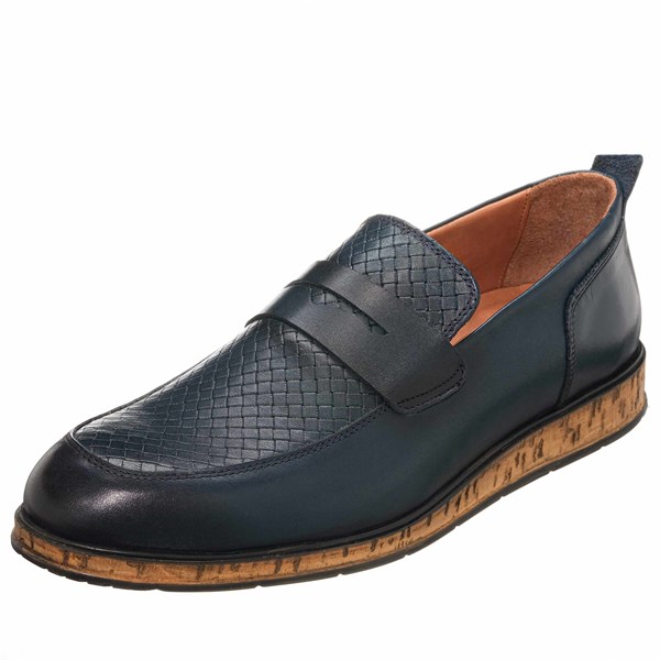 Costo shoesGündelik ModellerEU1911 Lacivert Deri  Lofer Büyük Numara Erkek Ayakkabısı Rahat Geniş Kalıp Kauçuk Taban Özel Seri