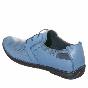 Costo shoes49-50 Numaralar4376-1 SAX Mavi  Büyük Numara Erkek Ayakkabı Rahat Geniş şık Kalıp Yumuşak Deri 
