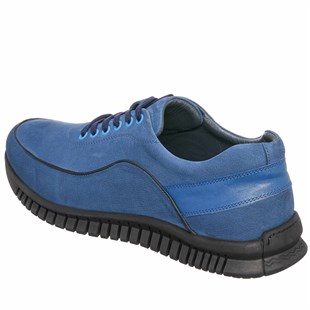 Costo shoes49-50 NumaralarGG1318 Mavi Dana Nubuk Kauçuk Taban Rahat Geniş Kalıp Büyük Numara 4 Mevsim Erkek Ayakkabısı