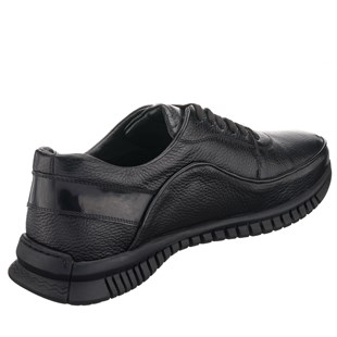 Costo shoes49-50 NumaralarGG1318 Siyah Dana Derisi Kauçuk Taban Rahat Geniş Kalıp Büyük Numara 4 Mevsim Erkek Ayakkabısı