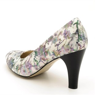 Costo shoesAbiye ve Topuklu Modellerimiz1071 Gri çiçek Büyük Numara Bayan Ayakkabıları