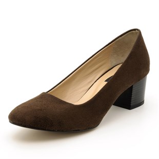 Costo shoesAbiye ve Topuklu Modellerimiz1453 Kahve Süet Büyük Numara Kadın Ayakkabıları