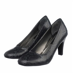Costo shoesAbiye ve Topuklu Modellerimiz1923 Siyah Yılan Baskılı Büyük Numara Kadın Ayakkabısı