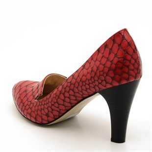 Costo shoesAbiye ve Topuklu Modellerimiz1952 Kırmızı Anakonda Büyük Numara Bayan Ayakkabısı