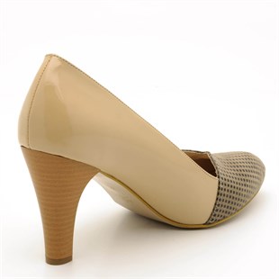 Costo shoesAbiye ve Topuklu Modellerimiz2023 Bej Damla Büyük Numara Bayan Ayakkabısı