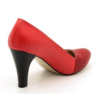 Costo shoesAbiye ve Topuklu Modellerimiz2023 Kırmızı Damla Büyük Numara Bayan Ayakkabıları