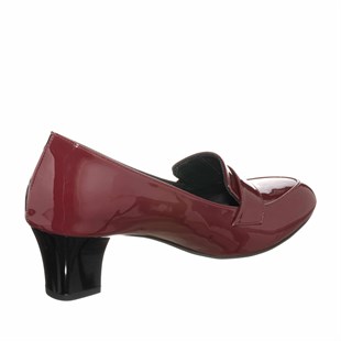 Costo shoesAbiye ve Topuklu ModellerimizKDR1266 Bordo Rugan Büyük Numara Kadın Ayakkabısı Rahat Geniş Kalıp Özel Seri 