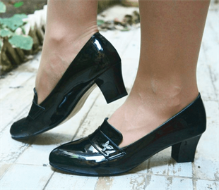 Costo shoesAbiye ve Topuklu ModellerimizKDR1266 Siyah Rugan Rugan Büyük Numara Kadın Ayakkabısı Rahat Geniş Kalıp Özel Seri