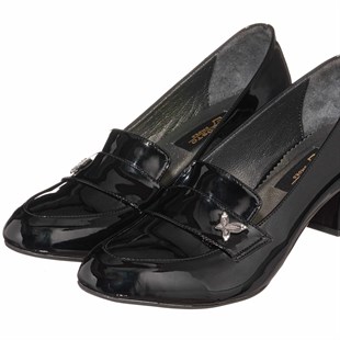 Costo shoesAbiye ve Topuklu ModellerimizKDR1266 Siyah Rugan Rugan Büyük Numara Kadın Ayakkabısı Rahat Geniş Kalıp Özel Seri
