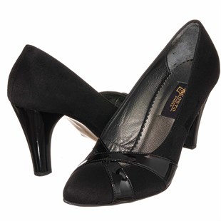 Costo shoesAbiye ve Topuklu ModellerimizKDR1869 Siyah Büyük Süet Kadın Topuklu Ayakkabı Rahat Geniş Kalıp Yeni Model