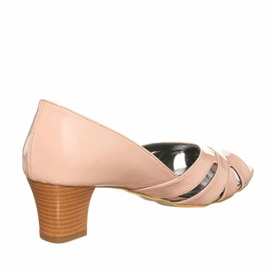 Costo shoesAbiye ve Topuklu ModellerimizKDR3801 Pudra rugan Rahat Geniş Kalıp Büyük Numara Kadın Ayakkabısı
