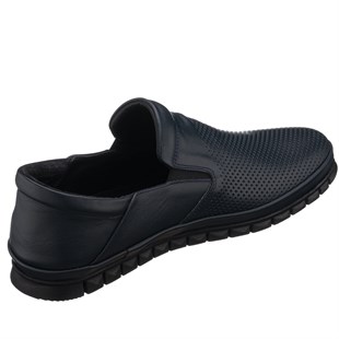 COSTO SHOESANASAYFAMAG1041-1 Lacivert Deri Yazlık Büyük Numara Dana Derisi Rahat Geniş Kalıp Erkekr Ayakkabı
