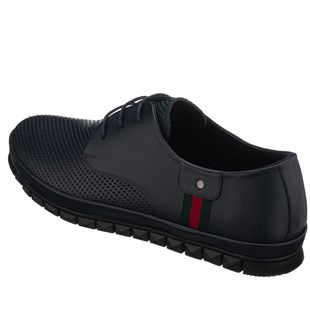 COSTO SHOESANASAYFAMAG8800-1 Lacivert Deri Yazlık Büyük Numara Dana Derisi Rahat Geniş Kalıp Erkekr Ayakkabı