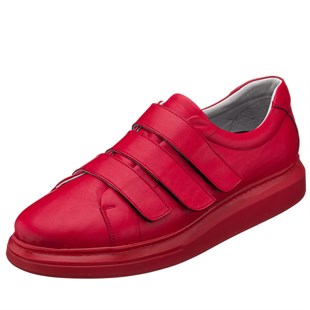 COSTO SHOESANASAYFAMGG3313 Kırmızı Çift Katlı Termo Taban  Üst Kalite Ekstra Rahat Kalıp Vip Deri Büyük Numara Erkek Spor Ayakkabı
