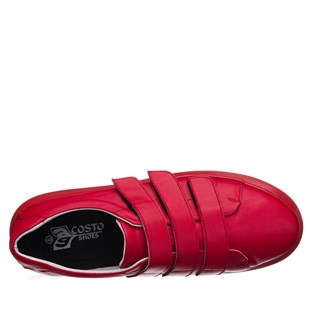 COSTO SHOESANASAYFAMGG3313 Kırmızı Çift Katlı Termo Taban  Üst Kalite Ekstra Rahat Kalıp Vip Deri Büyük Numara Erkek Spor Ayakkabı