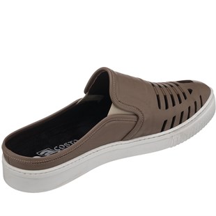 COSTO SHOESANASAYFAMKaan-07 Vizon Dana Derisi sandalet Terlik yazlık ayakkabı RAHAT GENİŞ KALIP
