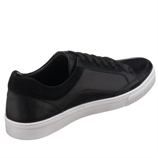 COSTO SHOESANASAYFAMKadir-02 Siyah Dana Derisi  Büyük Numara erkek spor ayakkabısı rahat geniş kalıp şık 