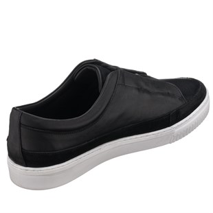 COSTO SHOESANASAYFAMKadir-03 Siyah Deri Büyük Numara erkek spor ayakkabısı rahat geniş kalıp şık 