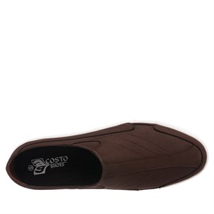 COSTO SHOESANASAYFAMKley-01 Kahve Dana Nubuk sandalet Ayakkabı Rahat Şık Geniş Kalıp Özel Tasarım