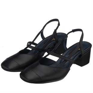 COSTO SHOESANASAYFAMLTF00141 Siyah  Kısa Topuk terlik sandalet jurdan rahat geniş kalıp özel seri büyük numara topuklu ayakkabı