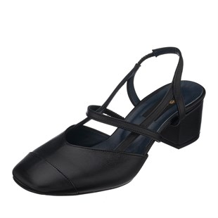 COSTO SHOESANASAYFAMLTF00141 Siyah  Kısa Topuk terlik sandalet jurdan rahat geniş kalıp özel seri büyük numara topuklu ayakkabı