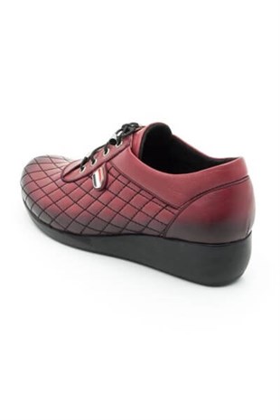 Anne Gurubu Rahat ModellerZ 6 Bordo Büyük Numara Gündelik Kadın Ayakkabısı