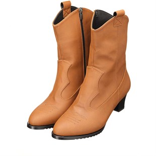 Costo shoesBot ve Çizme Modellerimiz41,42,43,44 Numara Taba Yağlı Deri Western Fermuarlı Büyük Numara Kadın Çizme