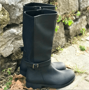 Costo shoesBot ve Çizme ModellerimizK1011-2 Siyah Yağlı Nubuk Streç Kadın Çizme Büyük Numara Geniş Rahat Kalıp