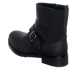 Costo shoesBot ve Çizme ModellerimizK186-5 Siyah Nubuk Lastikli Büyük Numara Kadın Bot