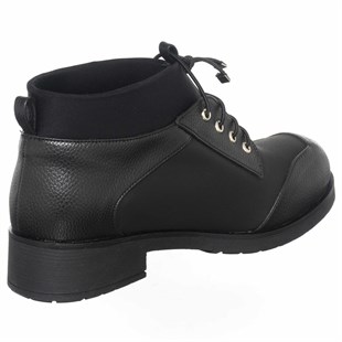 Costo shoesBot ve Çizme ModellerimizK303 Siyah Streç Üst Kalite Rahat Geniş Kalıp Büyük Numara Kadın Bot