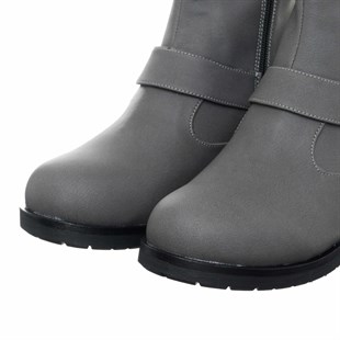 Costo shoesBot ve Çizme ModellerimizK313-1 Gri Nubuk Büyük Numara Kadın Botları