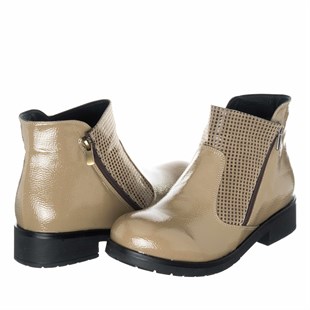 Costo shoesBot ve Çizme ModellerimizK505-3 Vizon Rugan Büyük Numara Kadın Botları