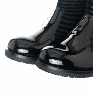 Costo shoesBot ve Çizme ModellerimizK505-4 Siyah Rugan Büyük Numara Kadın Botları