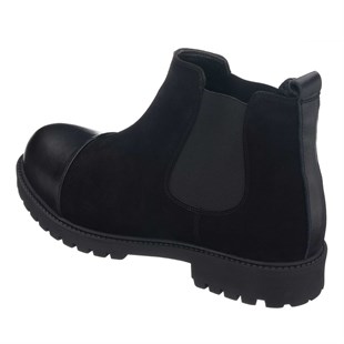 Costo shoesBot ve Çizmeler45 - 46 - 47 - 48 -49 - 50  GG1284 Siyah Süet Garnili Büyük Numara Dana Derisi Rahat Geniş Kalıp Erkek Bot