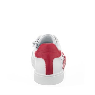 Costo shoesÇocukOKS134 Beyaz Kırmızı Üst Kalite Deri Çocuk Ayakkabı