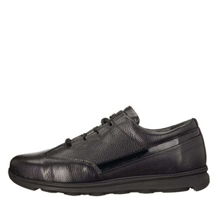 Costo shoesDeri Spor AyakkabılarGG2073 Siyah Dana Nubuk Kauçuk Taban Rahat Geniş Kalıp Büyük Numara 4 Mevsim Erkek Ayakkabısı