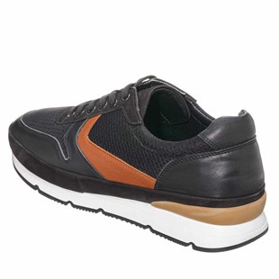 Costo shoesDeri Spor AyakkabılarKN1954 Siyah Büyük Numara Rahat Geniş Kalıp Erkek üst Kalite Deri Spor Ayakkabı