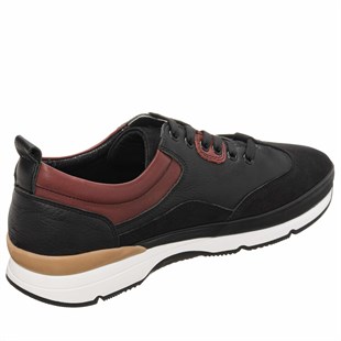 Costo shoesDeri Spor AyakkabılarKN813 Siyah Bordo  Deri Üst Kalite Vip spor ayakkabı rahat geniş Kalıp deri konforu ve rahatlığı