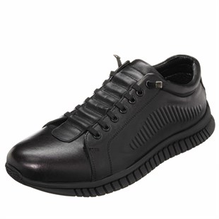 Costo shoesDeri Spor AyakkabılarOGS101 Siyah Dana Derisi Vip Büyük Numara Erkek Spor ayakkabı Kacuçuk Taban Rahat Geniş Kalıp Özel Seri Lastik Bağcıklı 