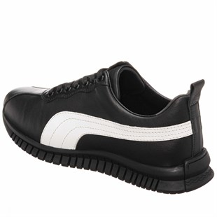 Costo shoesDeri Spor AyakkabılarPM7886 Siyah Deri Büyük Numara Erkek Spor Ayakkabı Rahat Geniş Kalıp Saf Kauçuk Taban Yeni Sezon