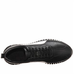 Costo shoesDeri Spor AyakkabılarPM7886 Siyah Deri Büyük Numara Erkek Spor Ayakkabı Rahat Geniş Kalıp Saf Kauçuk Taban Yeni Sezon