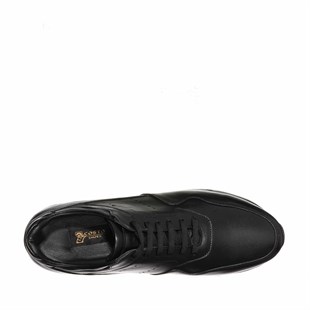 Costo shoesDeri Spor AyakkabılarUS410 Siyah Deri Kauçuk taban Büyük Numara Rahat Kalıp Kauçuk Taban Spor Ayakkabı
