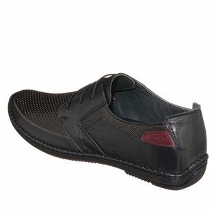 Costo shoesGündelik Modeller4376-1 Siyah  Büyük Numara Erkek Ayakkabı Rahat Geniş şık Kalıp Yumuşak Deri 